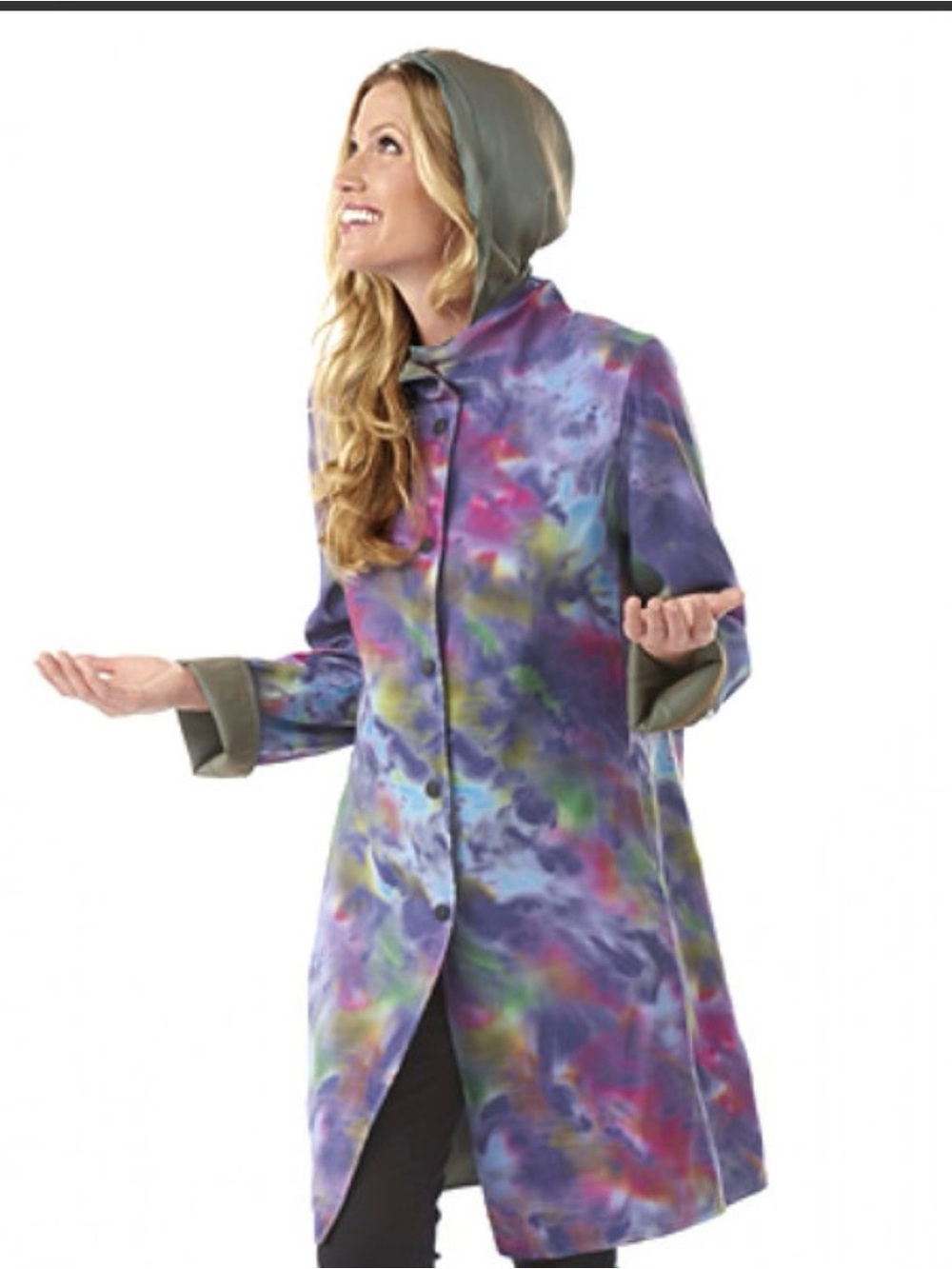 RARE Janska Reversible Raincoat Madison Coat Iridescent Purple Monet Made in USA